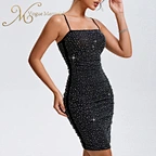 rhinestone black dress
